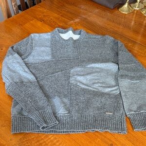Diesel Men's Patchwork Crewneck Sweater - Gray